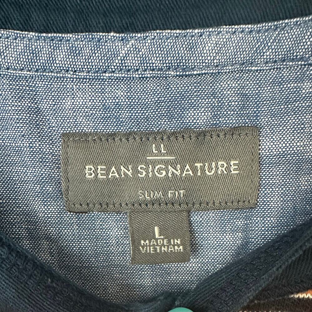 L.L. Bean Signature Henley Short Sleeve Striped - Picture 4 of 4
